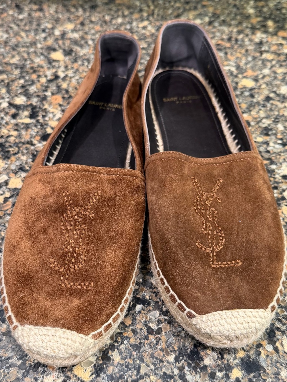 Saint Laurent Brown Suede Espadrilles 38